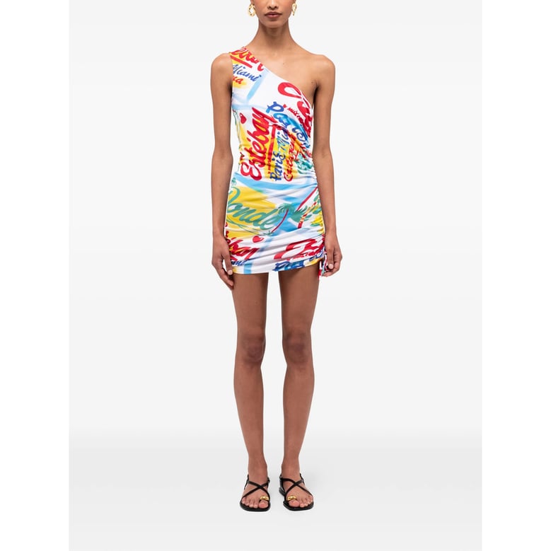 one-shoulder print dress by Selfnex