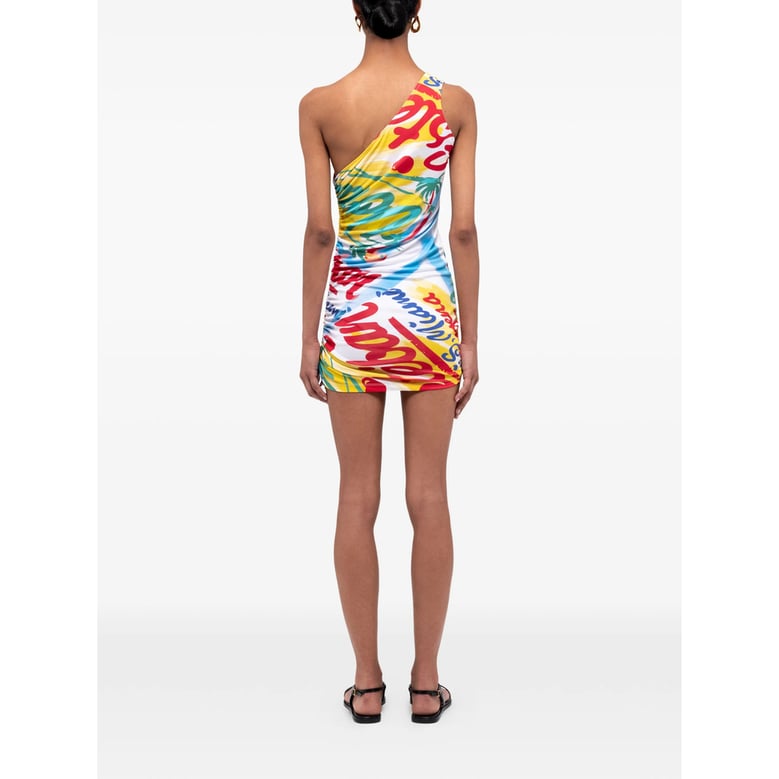 one-shoulder print dress by Selfnex