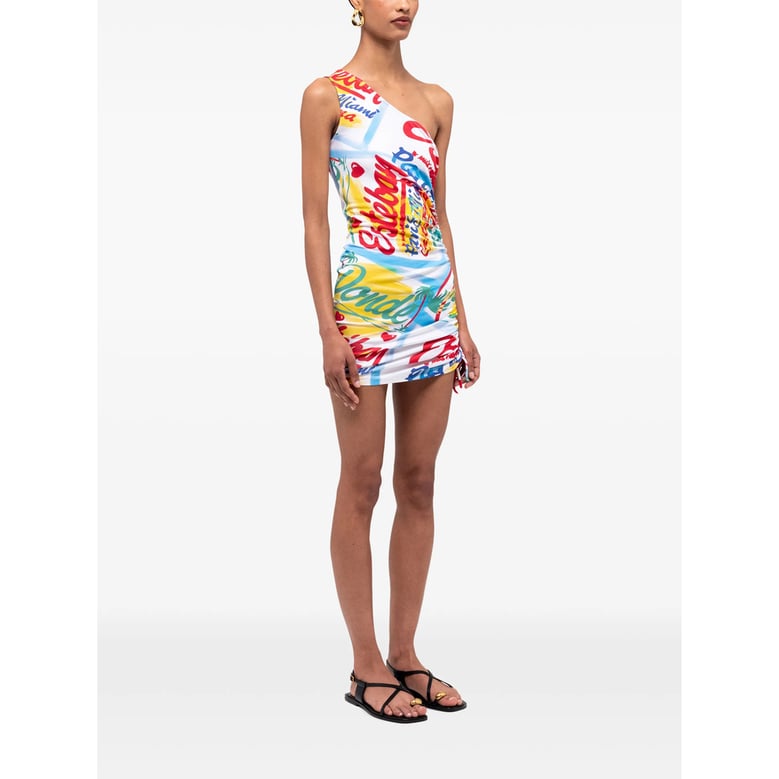 one-shoulder print dress by Selfnex