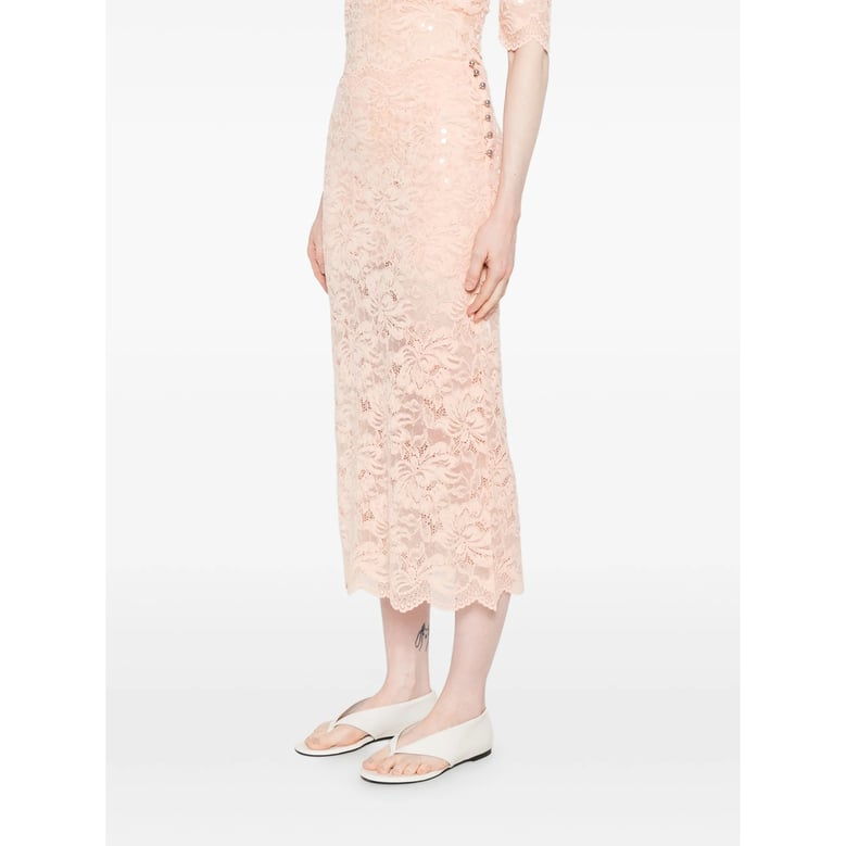 straight skirt orange lace by Selfnex
