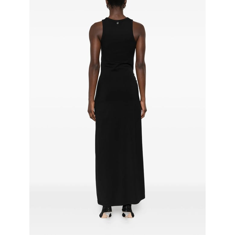 sleeveless black dress with ring detail by Selfnex