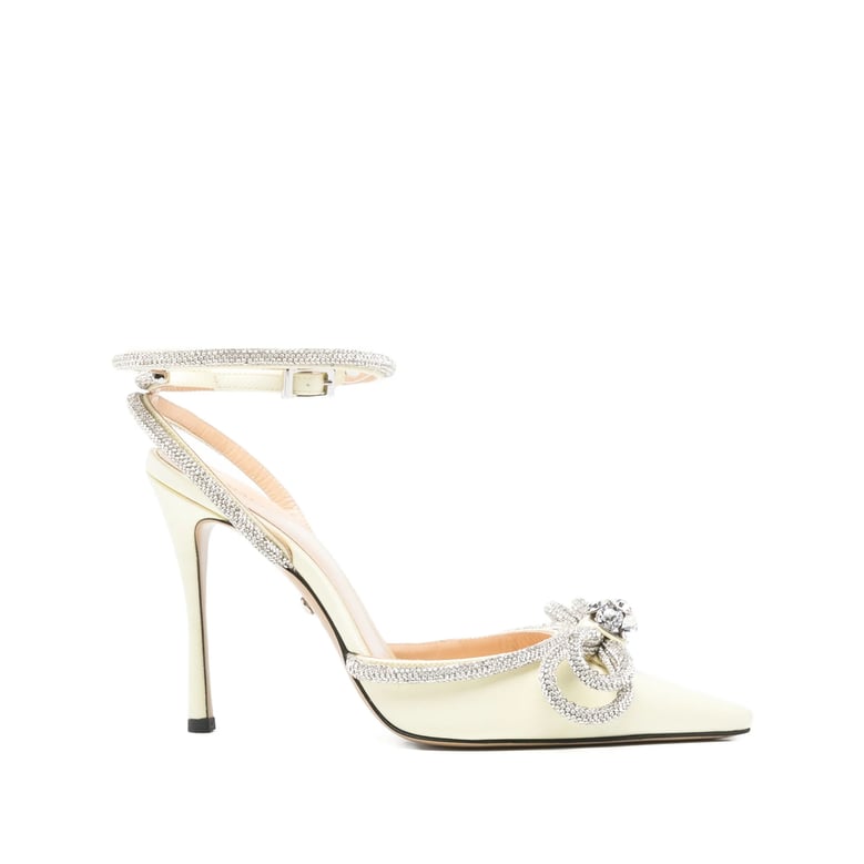 pastel yellow bow detail stiletto shoes by Selfnex