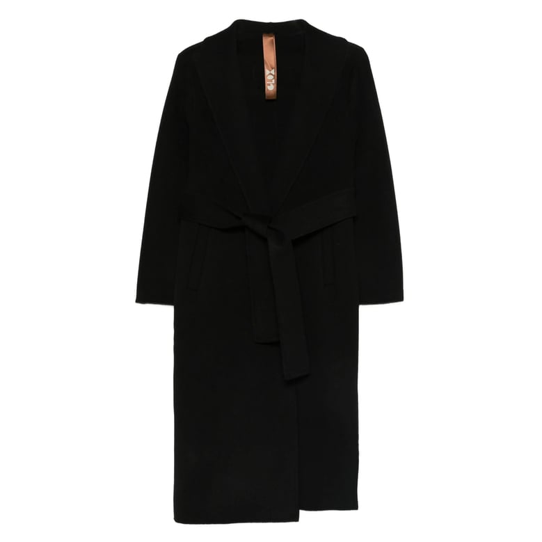 belted shawl-lapel coat by Selfnex