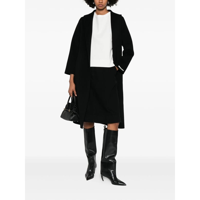 belted shawl-lapel coat by Selfnex