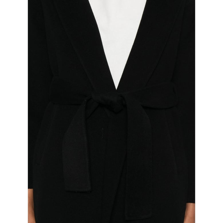belted shawl-lapel coat by Selfnex