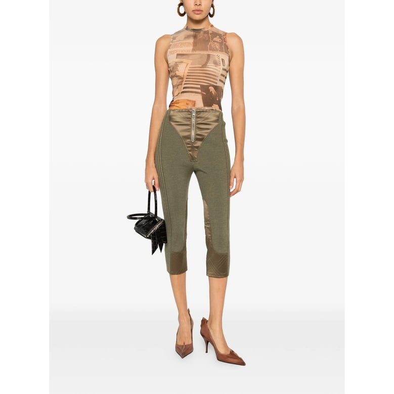 green panelled design trousers by Selfnex