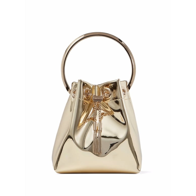 gold metallic finish bucket bag by Selfnex