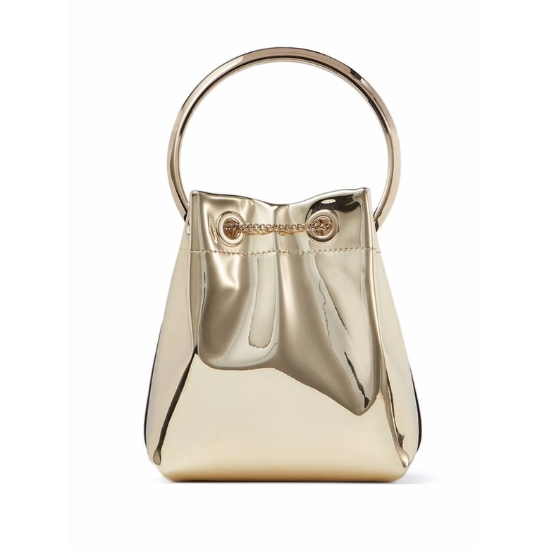 gold metallic finish bucket bag by Selfnex