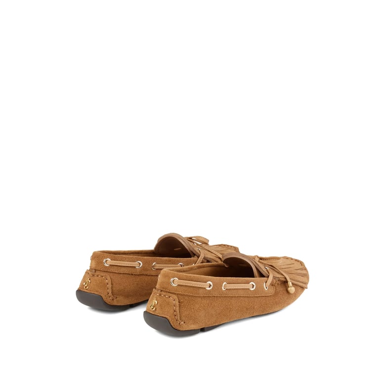 brown slip-on shoes with lace-up detail by Selfnex