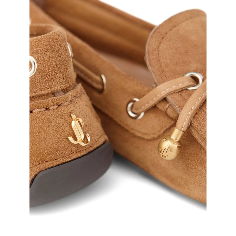 brown slip-on shoes with lace-up detail by Selfnex