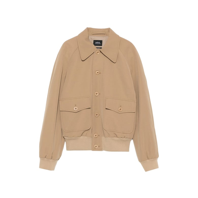 beige point collar outerwear by Selfnex