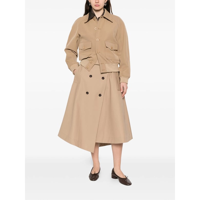 beige point collar outerwear by Selfnex