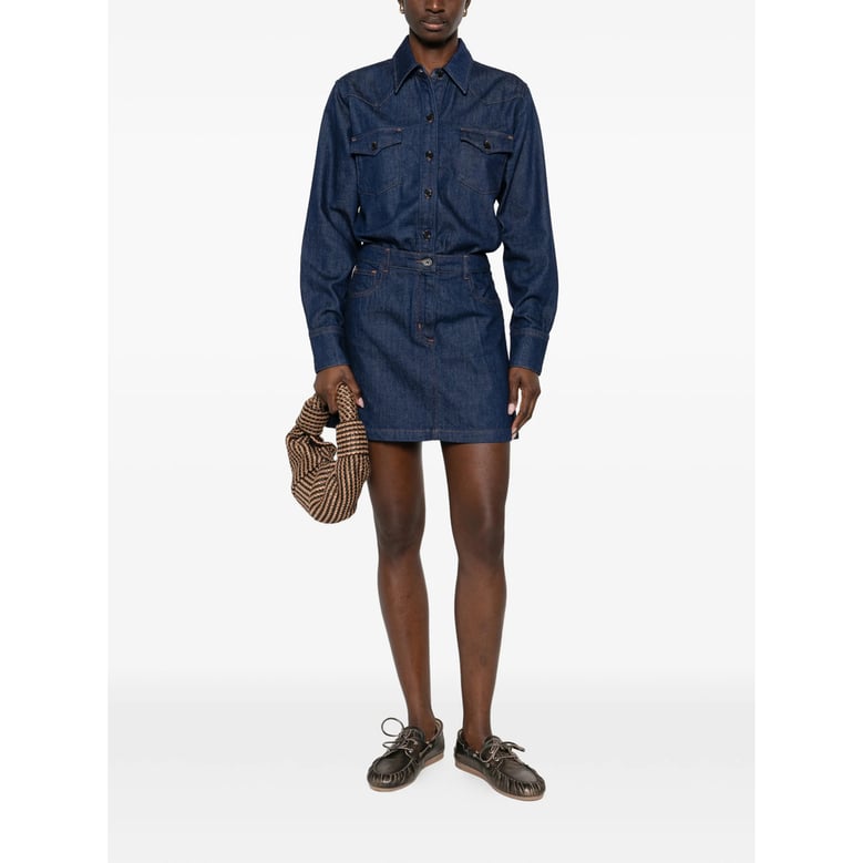 dress with flap pockets and button fastening by Selfnex