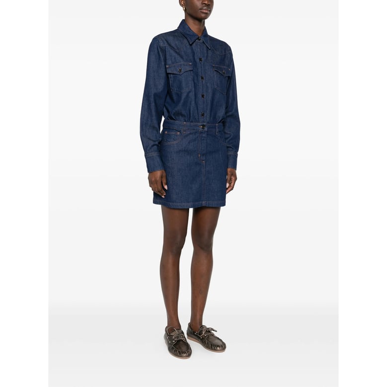 dress with flap pockets and button fastening by Selfnex