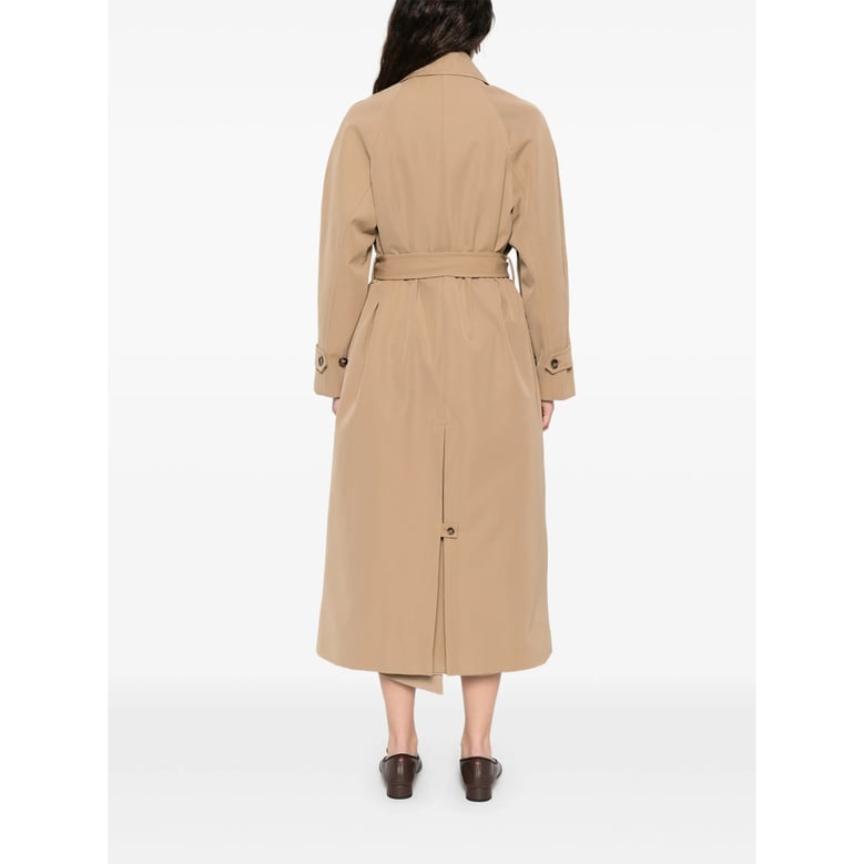 beige double breasted rainwear with belt by Selfnex