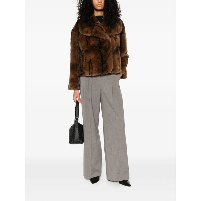 gray wide leg pleated pants by Selfnex