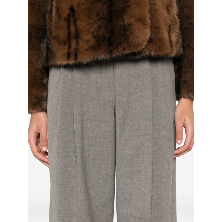 gray wide leg pleated pants by Selfnex