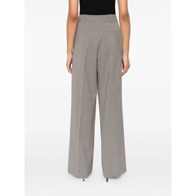 gray wide leg pleated pants by Selfnex