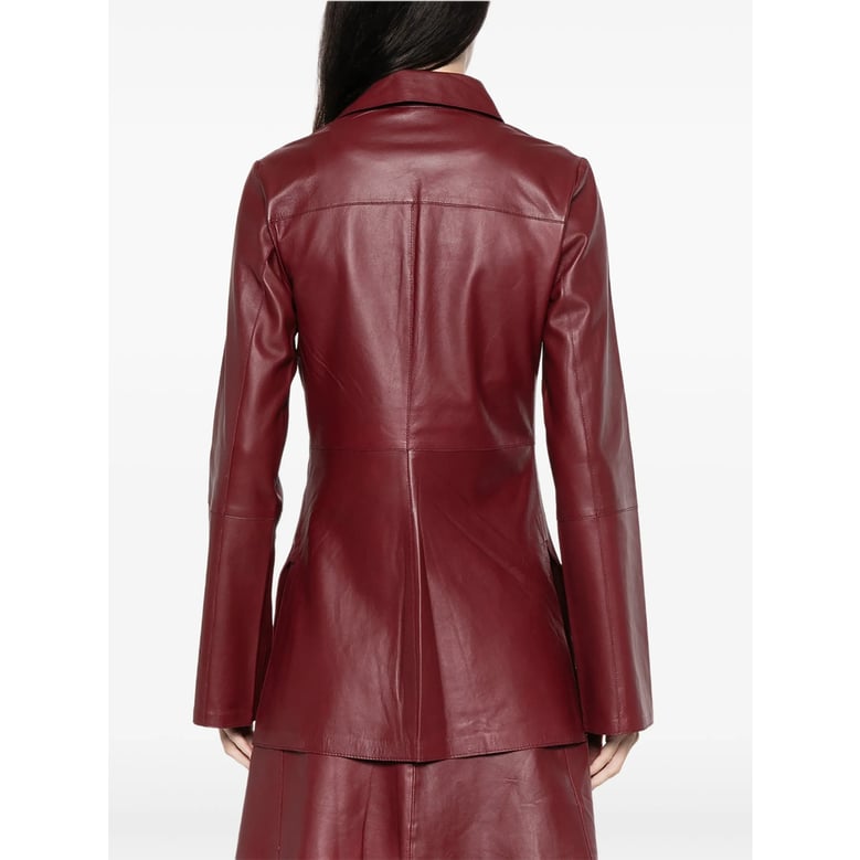 dark red collared top by Selfnex