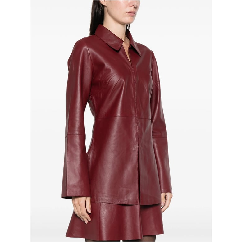dark red collared top by Selfnex