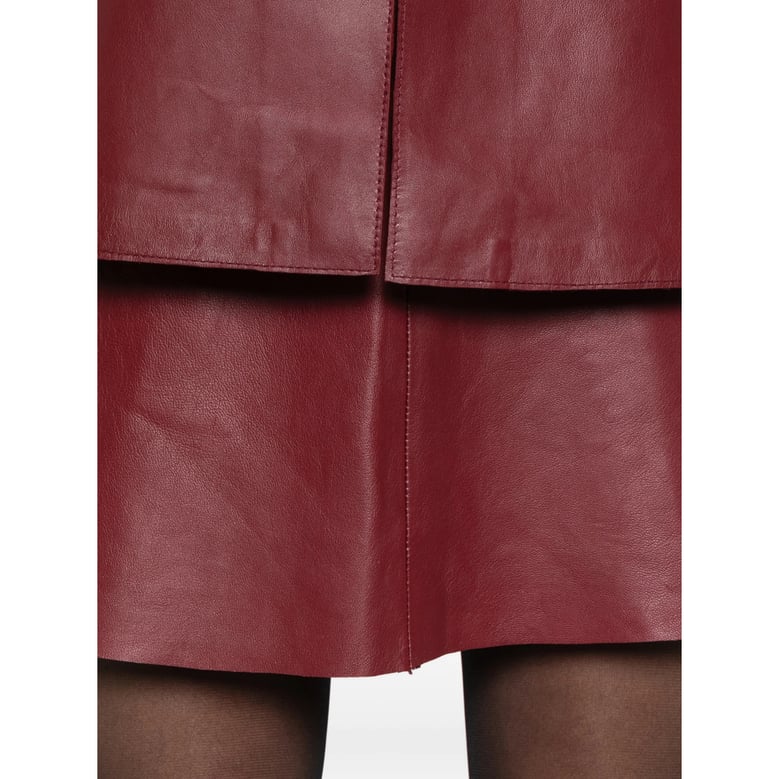 leather skirt with panelled design by Selfnex