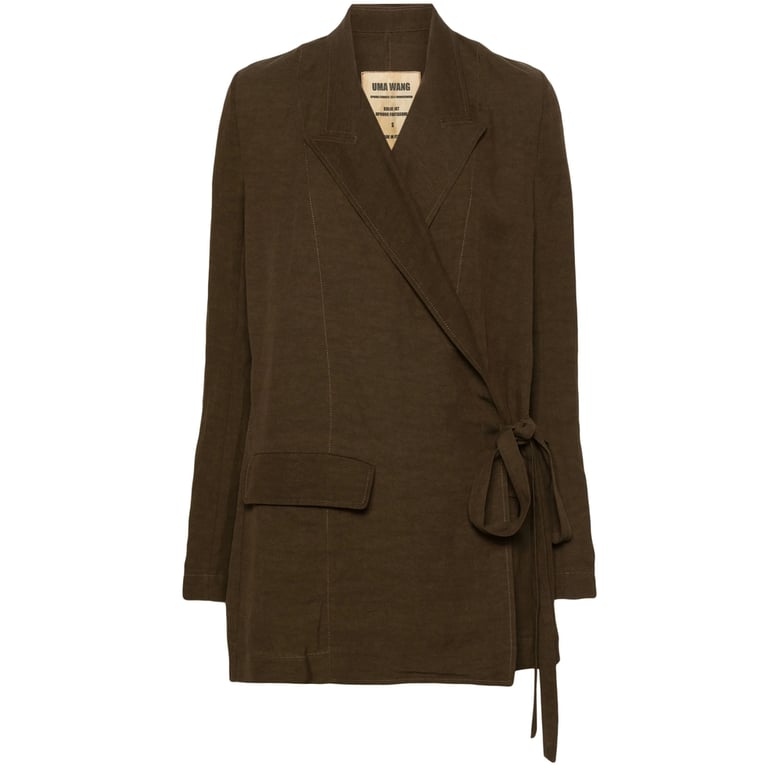 chestnut brown peak lapels blazer by Selfnex