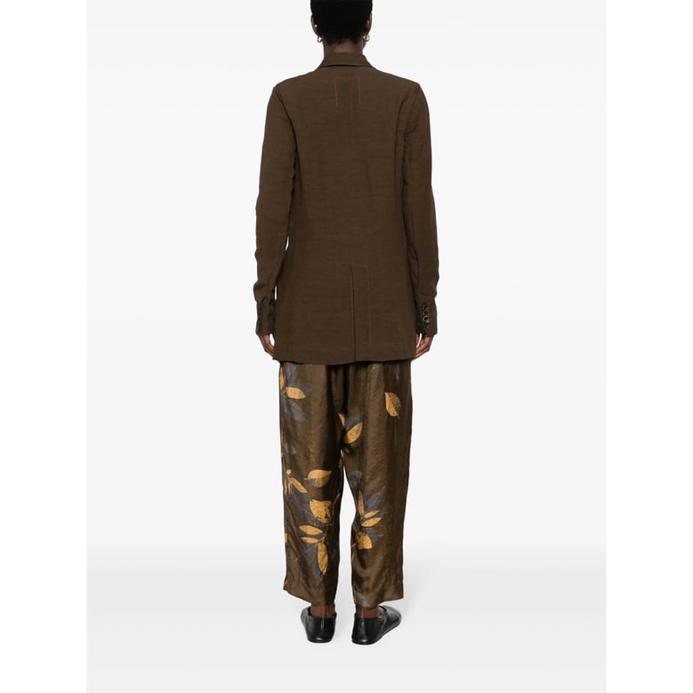 chestnut brown peak lapels blazer by Selfnex