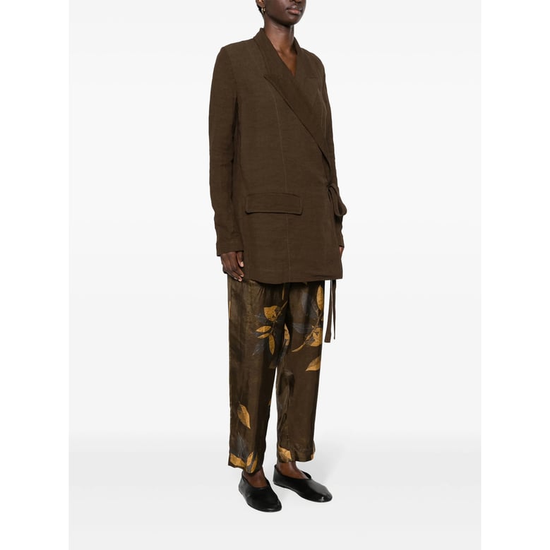 chestnut brown peak lapels blazer by Selfnex