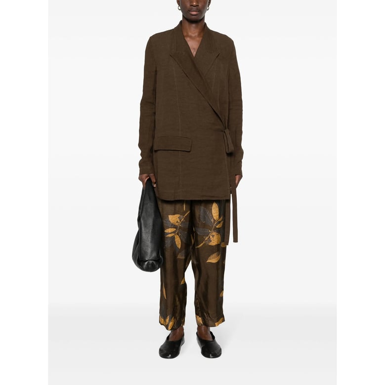 chestnut brown peak lapels blazer by Selfnex