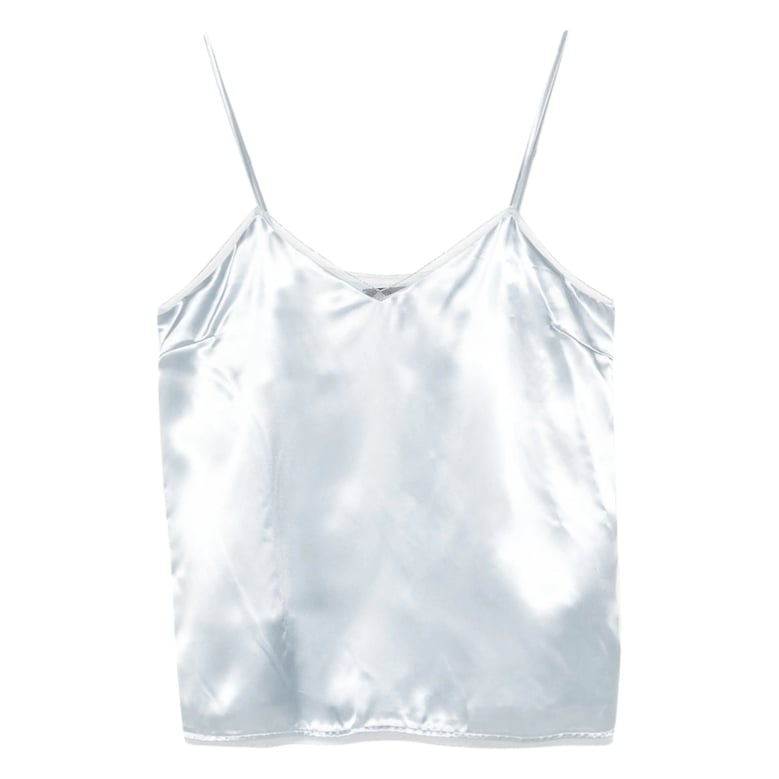 light blue v-neck top by Selfnex