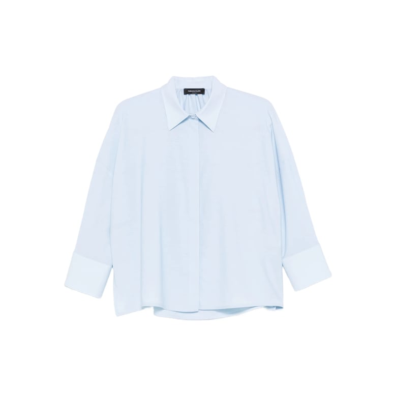 light blue concealed button fastening shirt by Selfnex