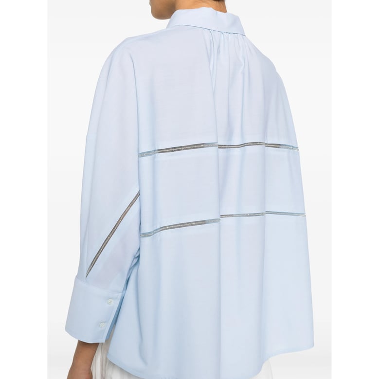 light blue concealed button fastening shirt by Selfnex