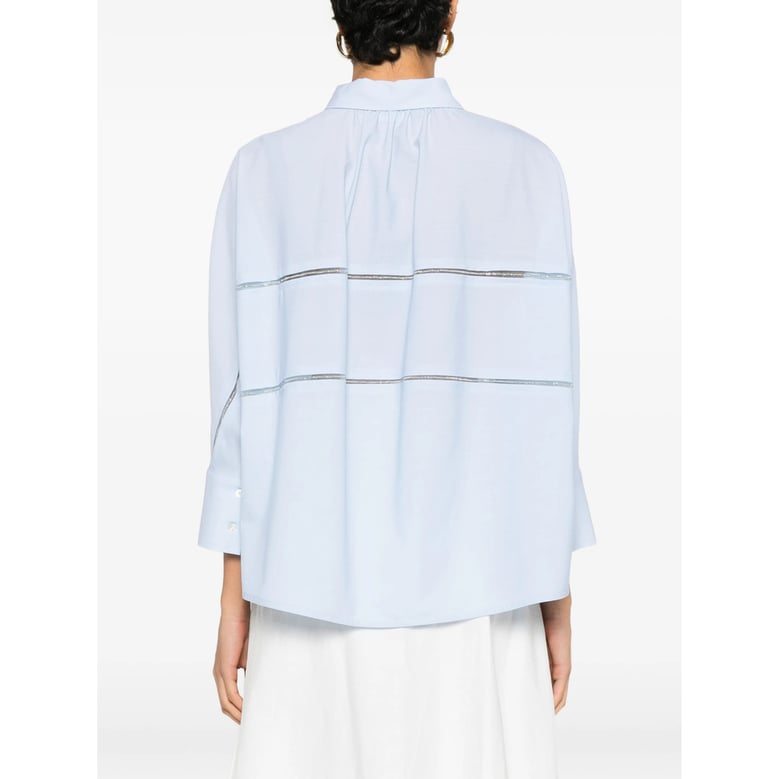 light blue concealed button fastening shirt by Selfnex