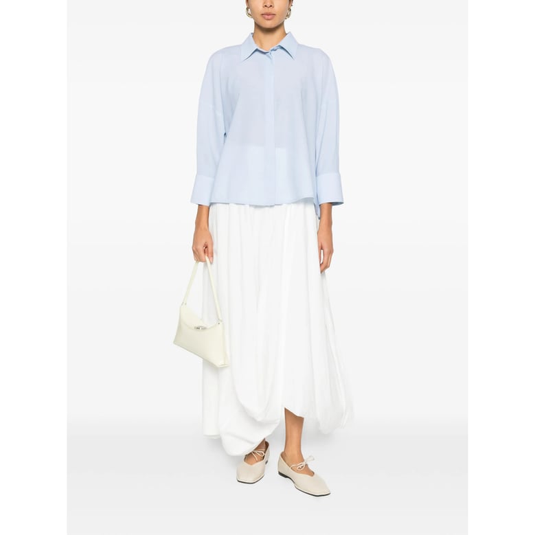 light blue concealed button fastening shirt by Selfnex