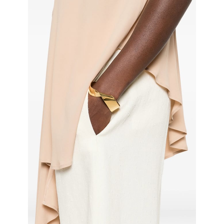 light cream wide leg trousers by Selfnex