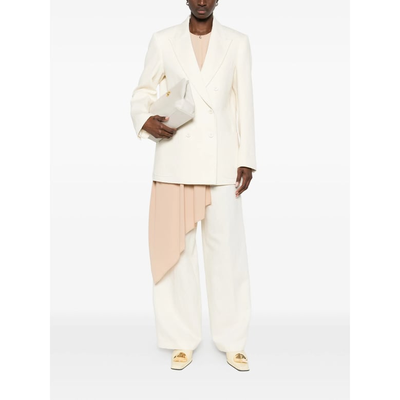 light cream wide leg trousers by Selfnex