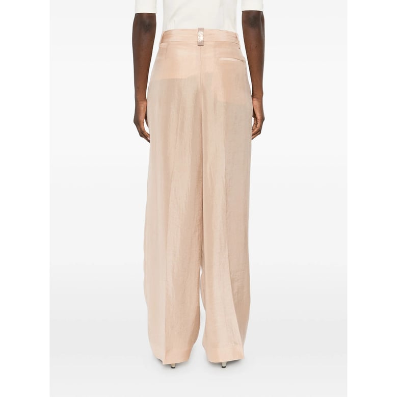 pleated cropped trousers with belt loops by Selfnex