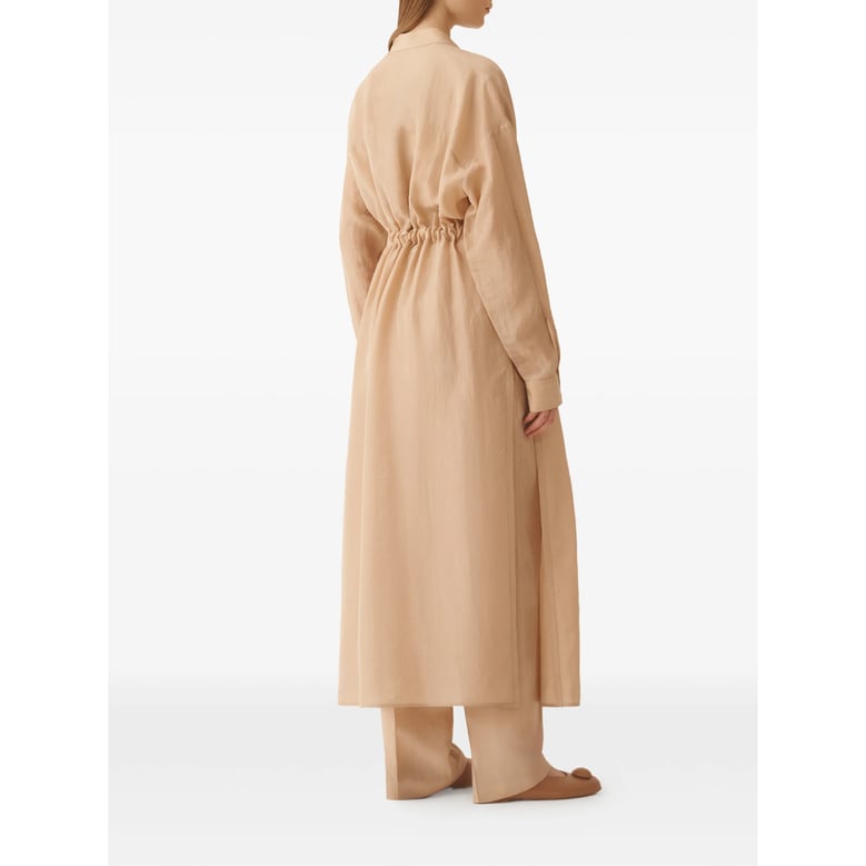 light brown belt shirt with drawstring waist by Selfnex