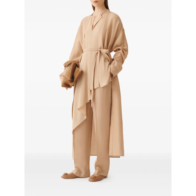 light brown belt shirt with drawstring waist by Selfnex