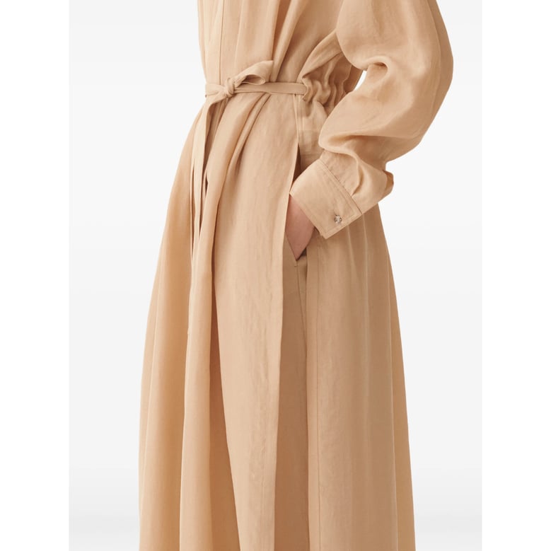 light brown belt shirt with drawstring waist by Selfnex