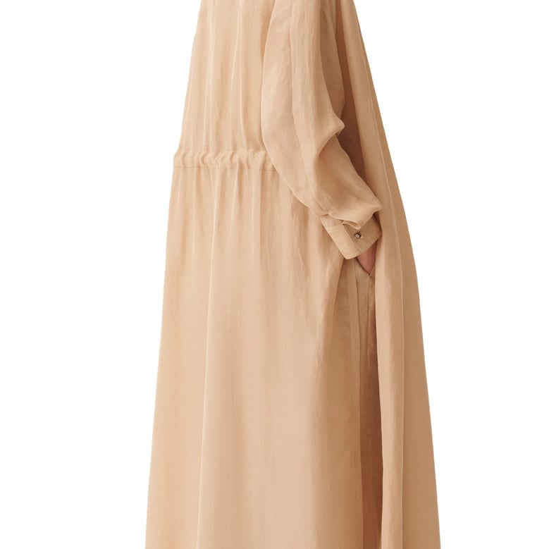 light brown belt shirt with drawstring waist by Selfnex