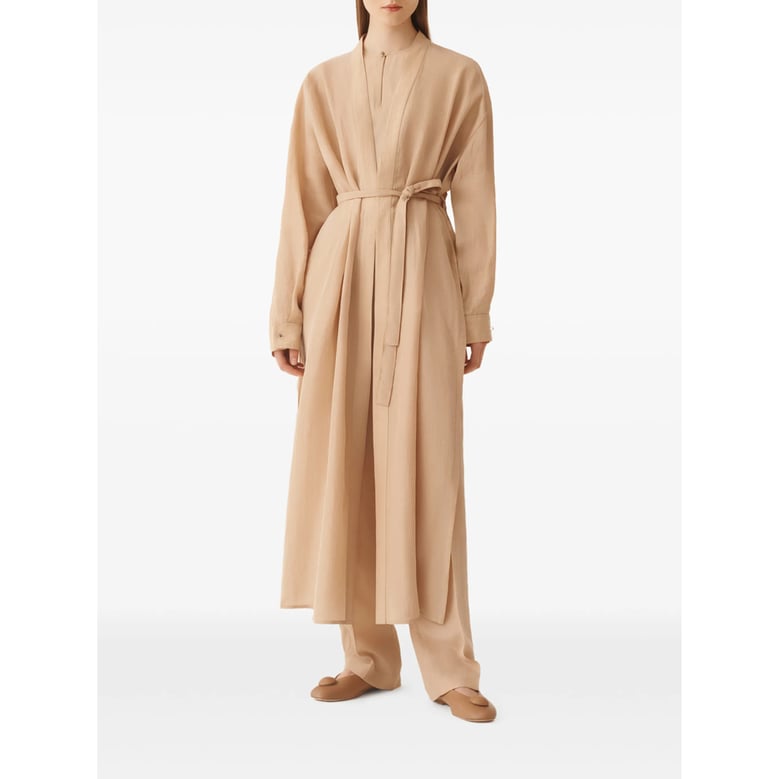 light brown belt shirt with drawstring waist by Selfnex