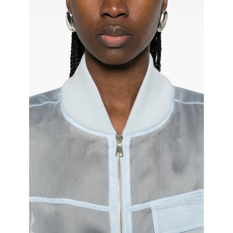 light blue outerwear with ribbed trims by Selfnex