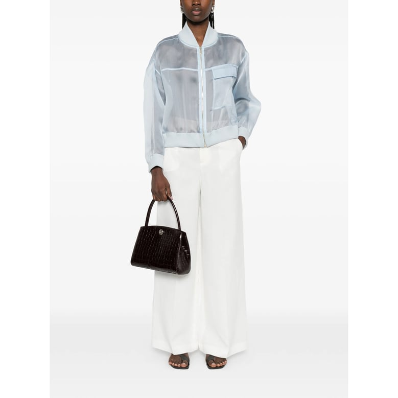 light blue outerwear with ribbed trims by Selfnex