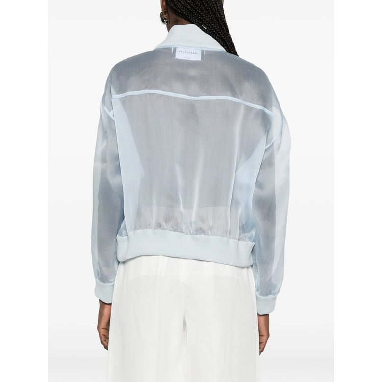 light blue outerwear with ribbed trims by Selfnex