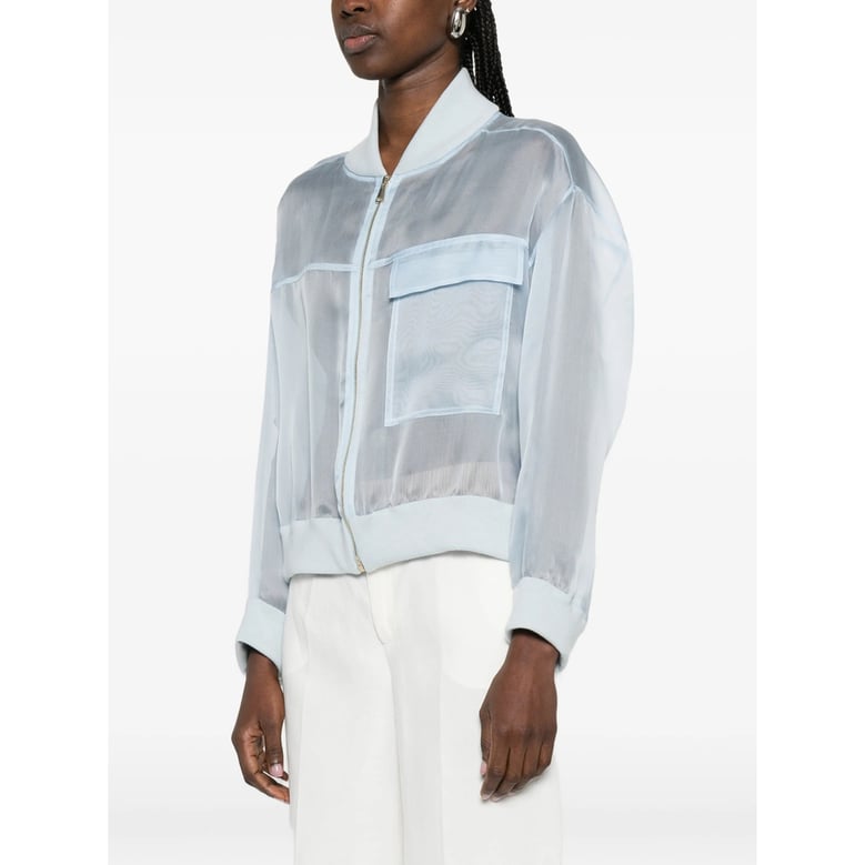 light blue outerwear with ribbed trims by Selfnex