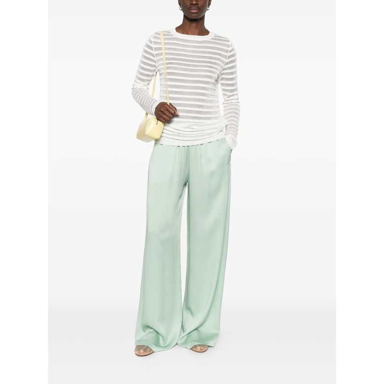 wide leg trousers with elasticated waistband by Selfnex