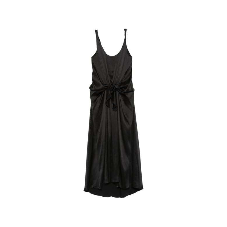 dress with gathered-tie detail by Selfnex