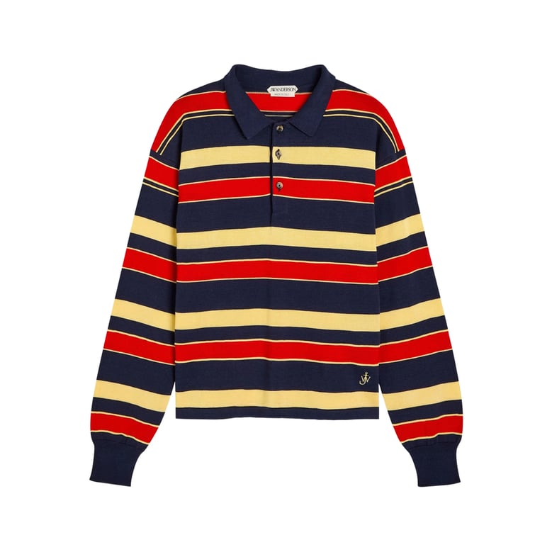 striped polo sweater by Selfnex