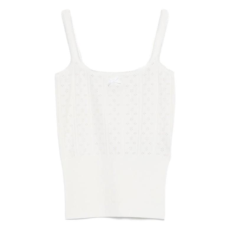 off-white square neck sleeveless top by Selfnex